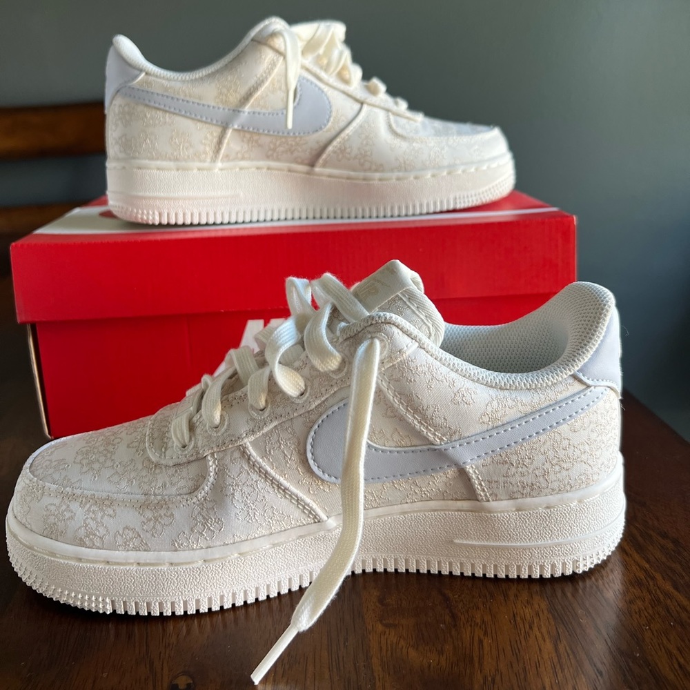 COPY - Cream/White Floral Nike Air Force 1 Sneakers